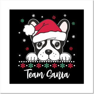 Team Santa Christmas Frenchie Posters and Art